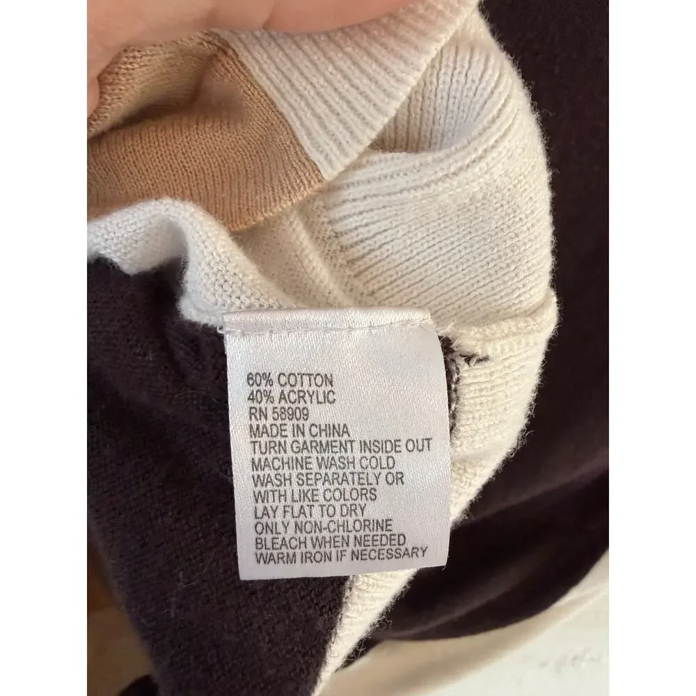 Preston & York Colorblock Short Sleeve Sweater Top Size Small - Picture 6 of 6
